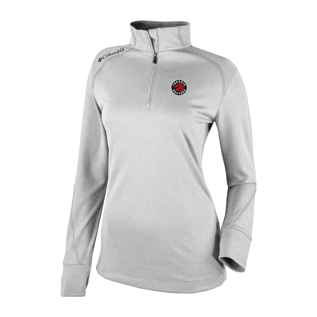 Heather Gray Toronto Raptors Women's Omni-Wick Shotgun 2.0 Quarter-Zip Pullover Top | NBA
