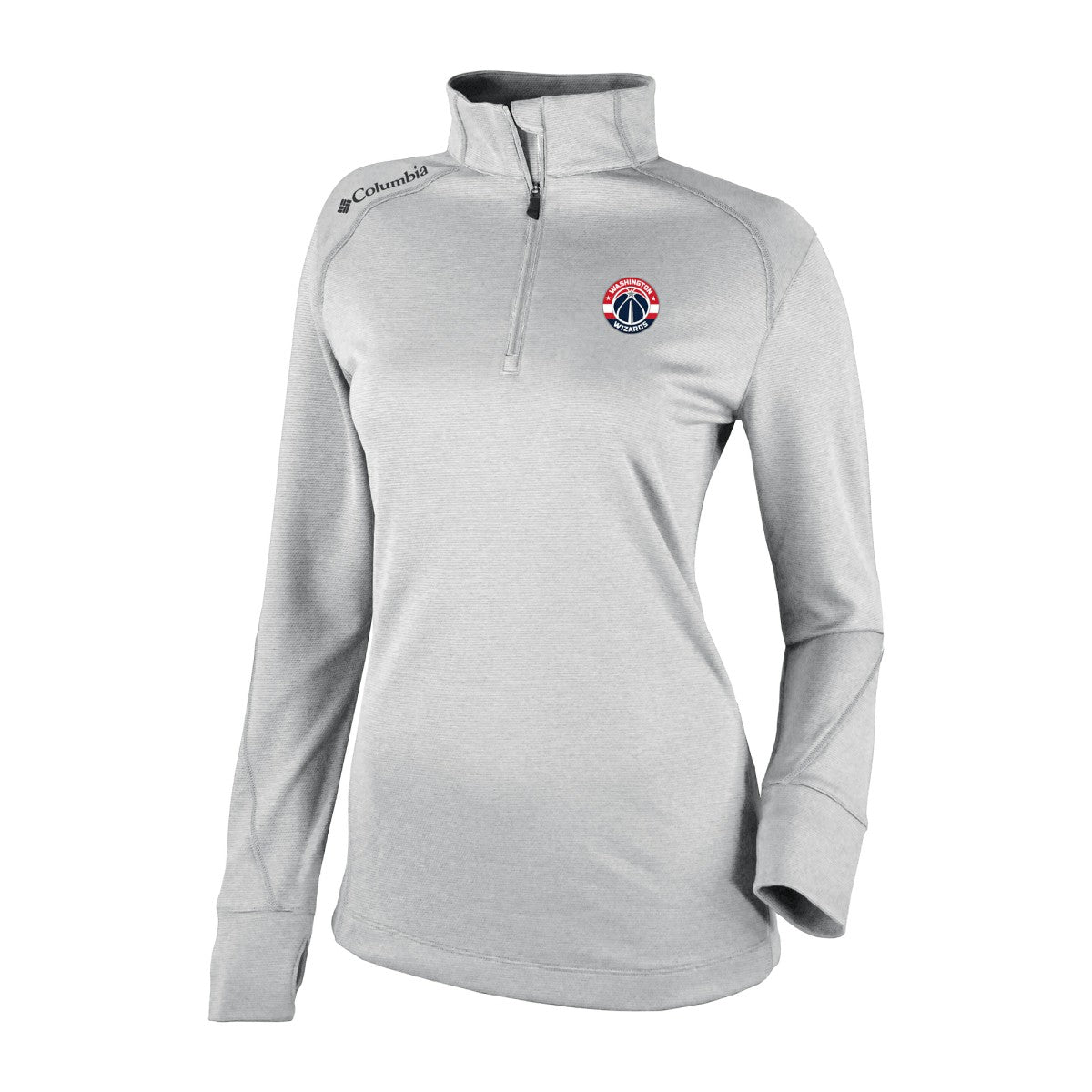 Heather Gray Washington Wizards Women's Omni-Wick Shotgun 2.0 Quarter-Zip Pullover Top | NBA