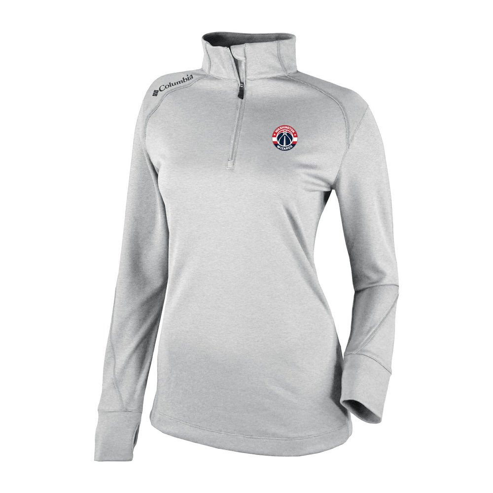 Heather Gray Washington Wizards Women's Omni-Wick Shotgun 2.0 Quarter-Zip Pullover Top | NBA