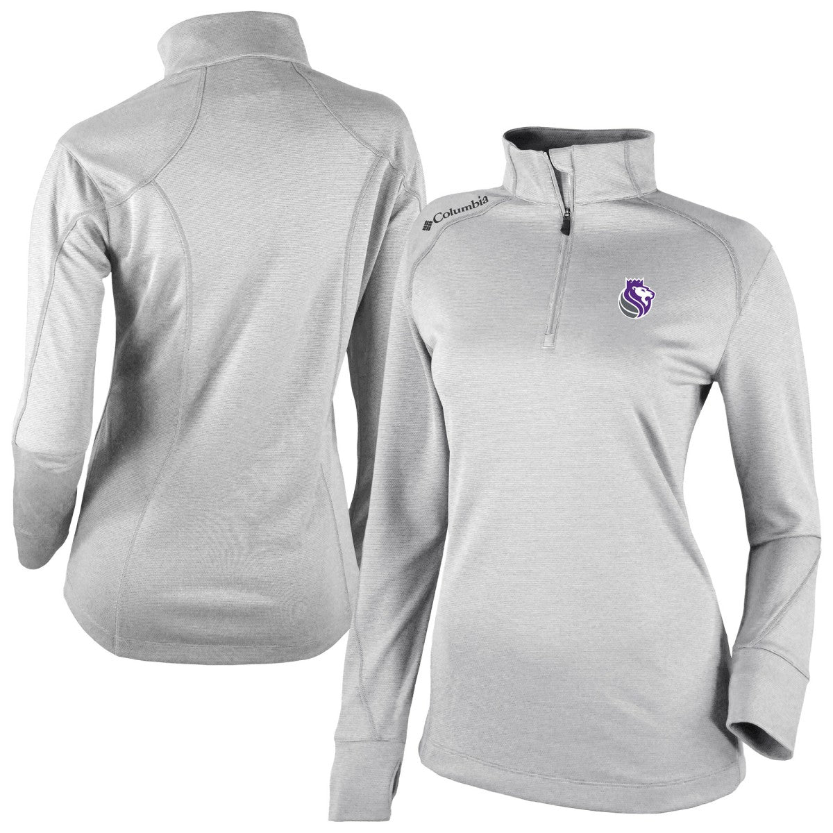 Heather Gray Sacramento Kings Women's Omni-Wick Shotgun 2.0 Quarter-Zip Pullover Top | NBA