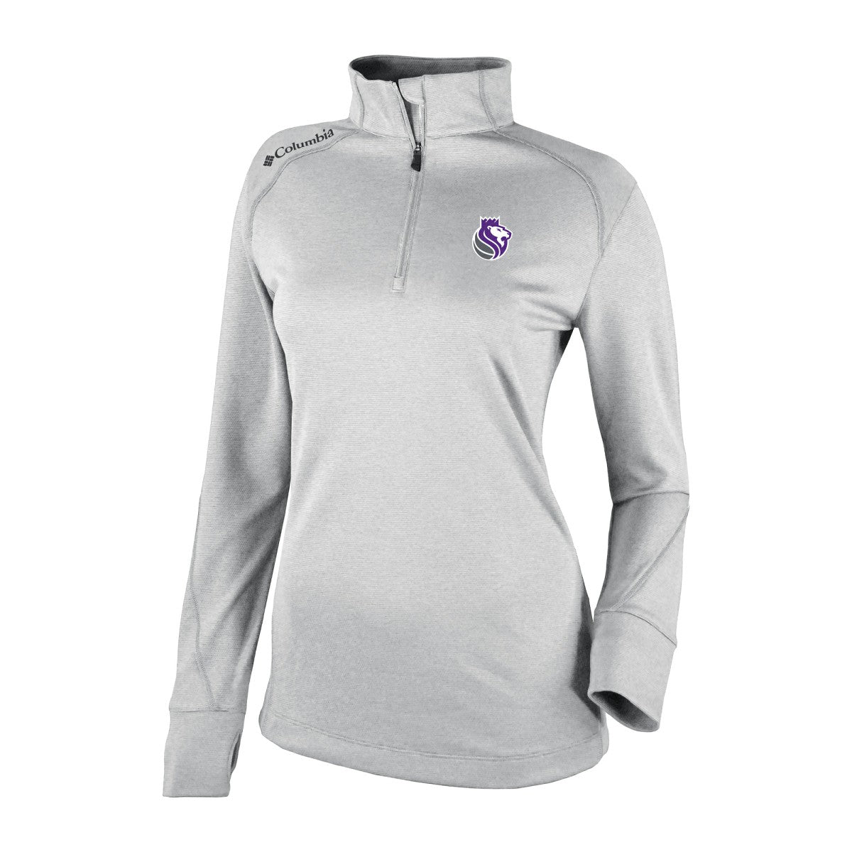 Heather Gray Sacramento Kings Women's Omni-Wick Shotgun 2.0 Quarter-Zip Pullover Top | NBA