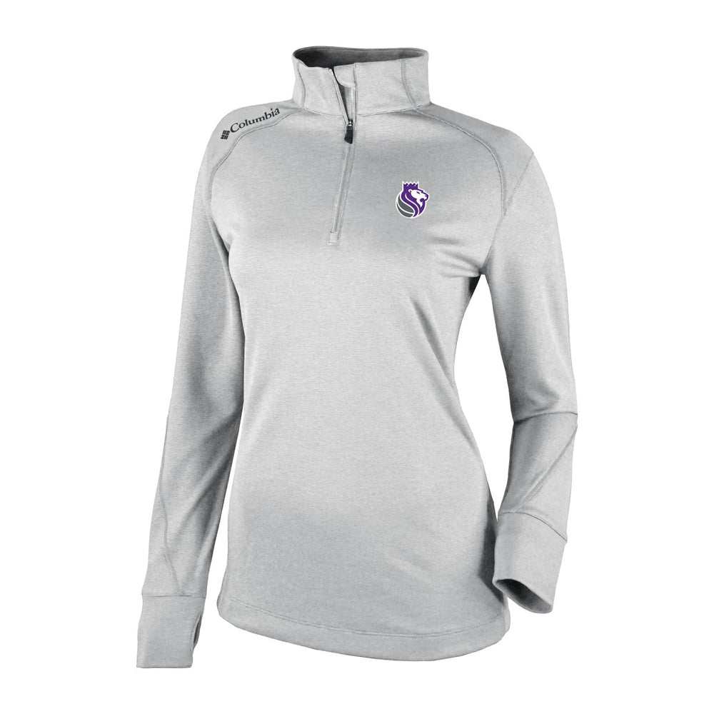 Heather Gray Sacramento Kings Women's Omni-Wick Shotgun 2.0 Quarter-Zip Pullover Top | NBA