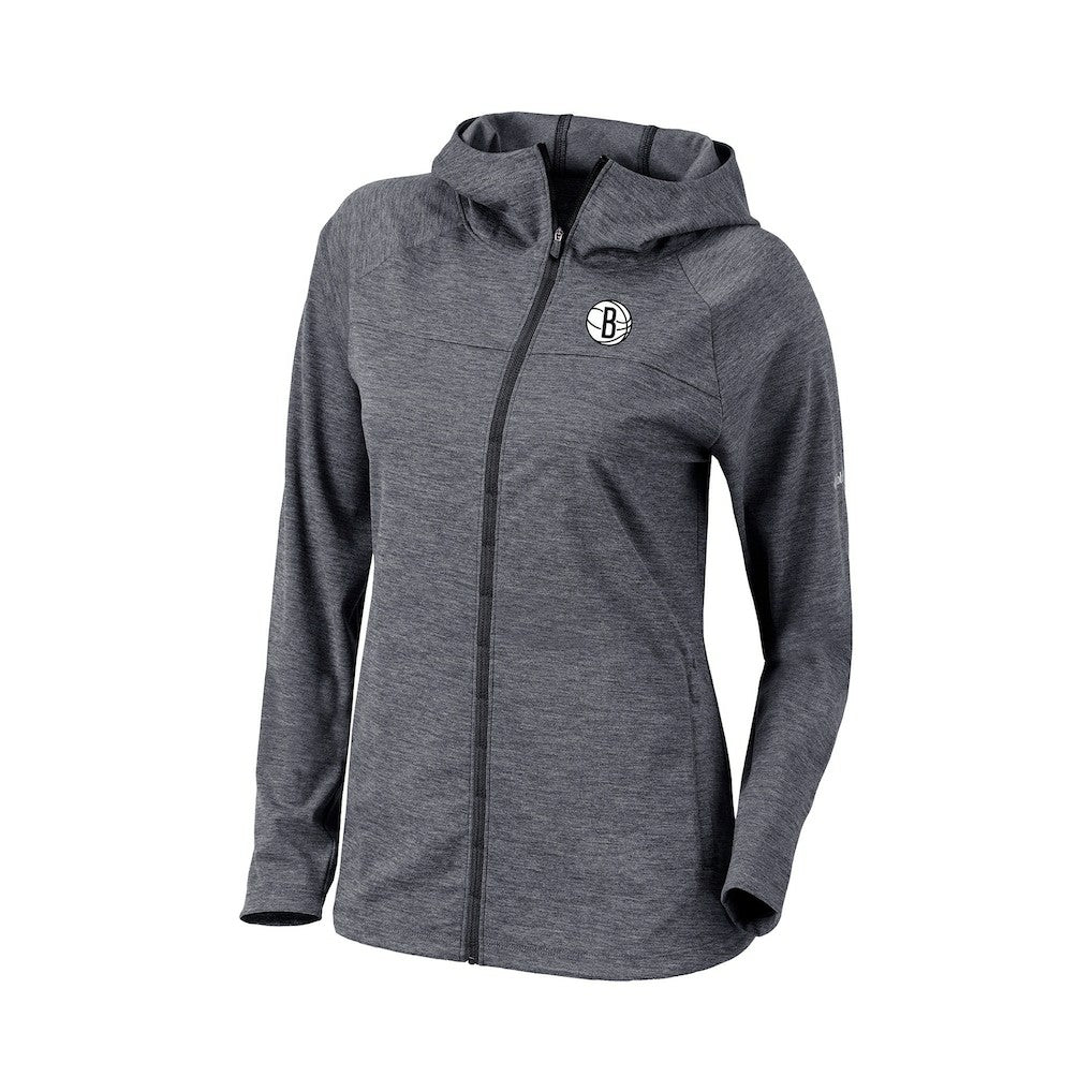 Black Brooklyn Nets Women's Omni-Wick Half Shot Full-Zip Hooded Jacket | NBA
