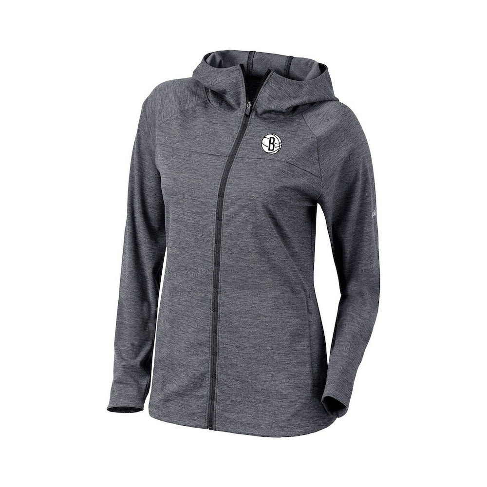 Black Brooklyn Nets Women's Omni-Wick Half Shot Full-Zip Hooded Jacket | NBA