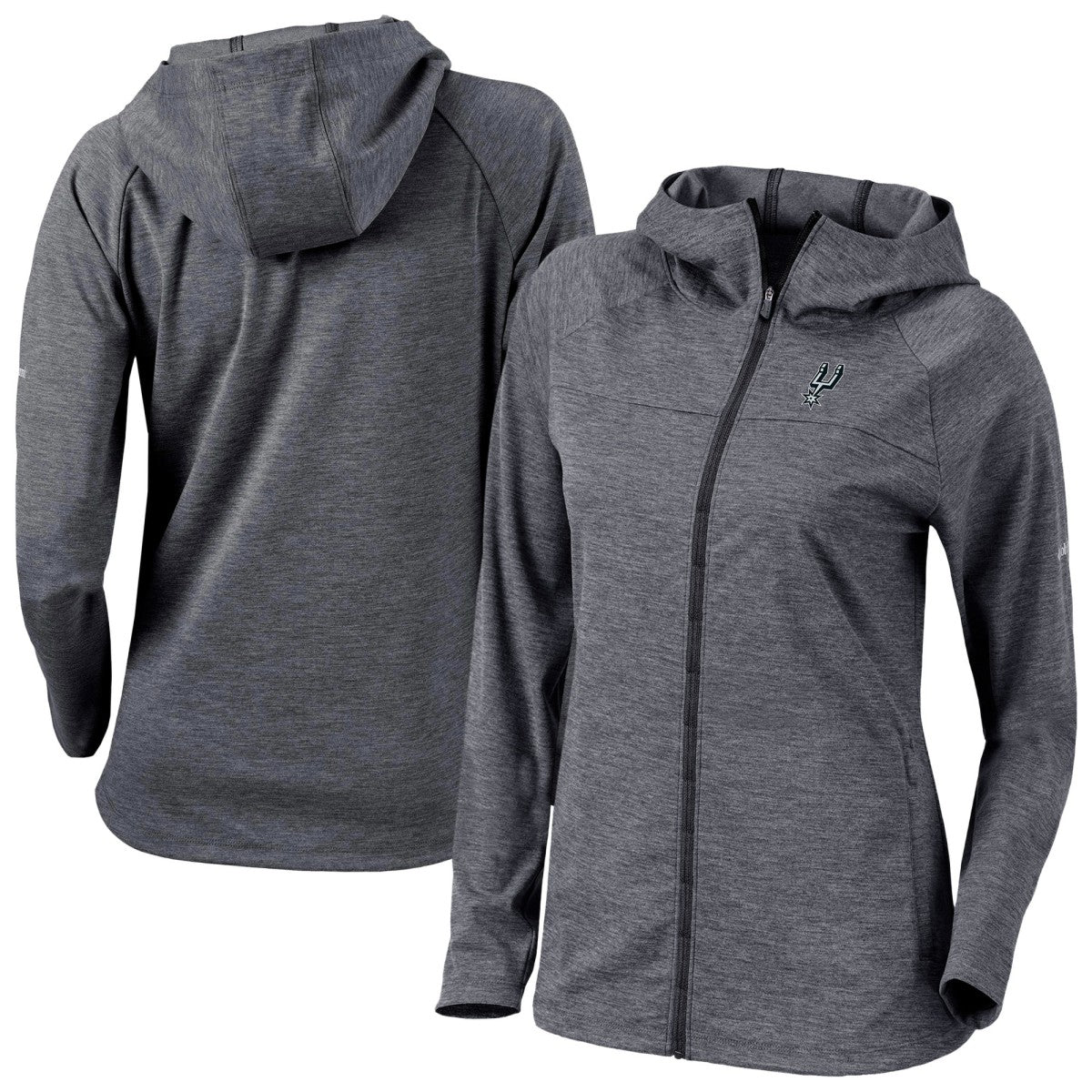 Black San Antonio Spurs Women's Omni-Wick Half Shot Full-Zip Hooded Jacket | NBA