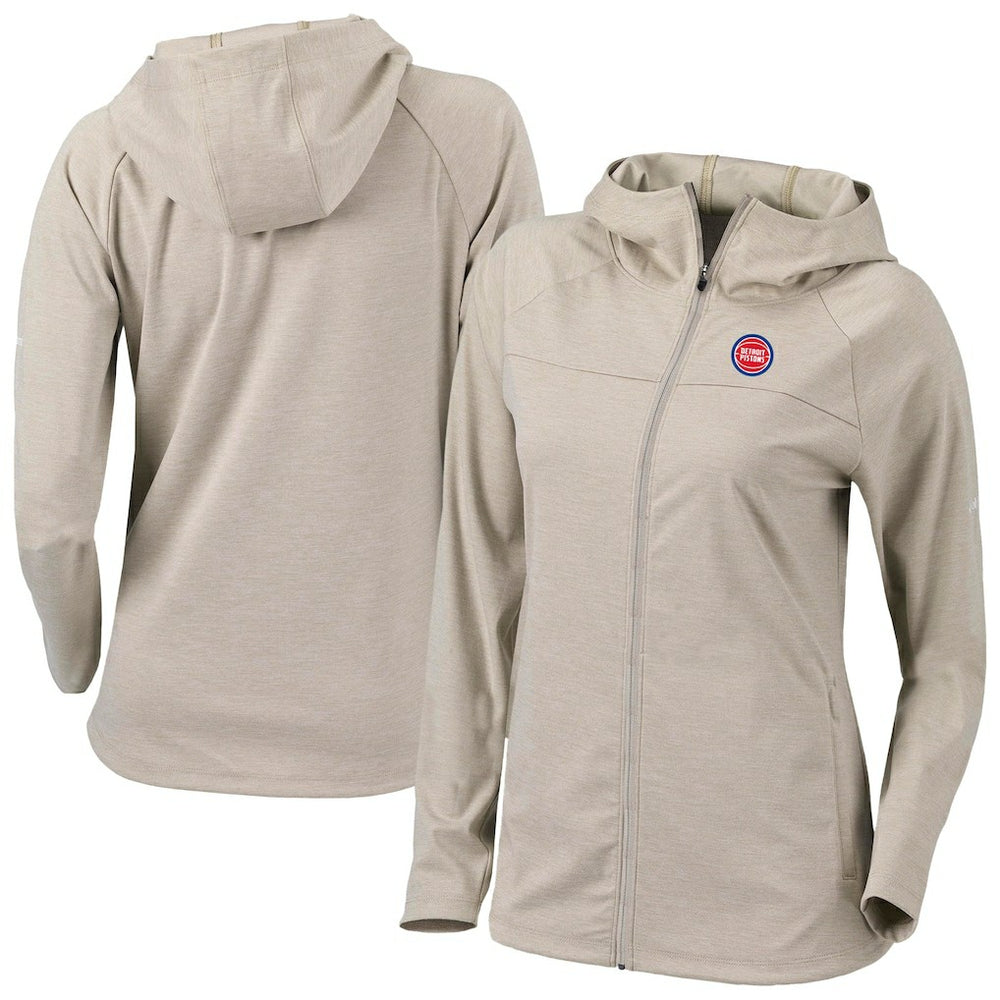 Tan Detroit Pistons Women's Omni-Wick Half Shot Full-Zip Hooded Jacket sale | NBA