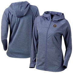 Navy Denver Nuggets Women's Omni-Wick Half Shot Full-Zip Hooded Jacket sale | NBA