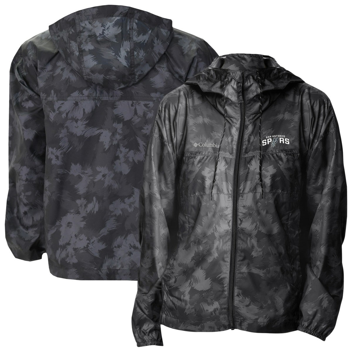 Black San Antonio Spurs Women's Flash Challenger II Omni-Shade Full-Zip Windbreaker Jacket | NBA