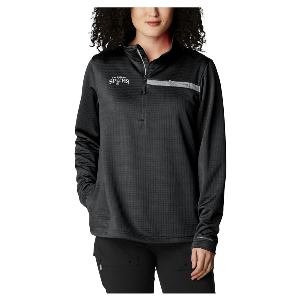 Black San Antonio Spurs Women's Skiff Guide Fleece Pullover Top | NBA
