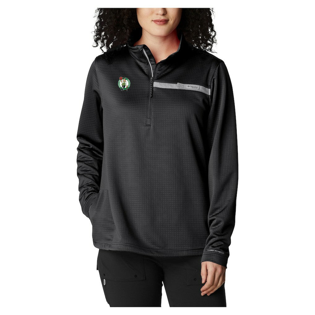 Black Boston Celtics Women's Skiff Guide Fleece Pullover Top | NBA