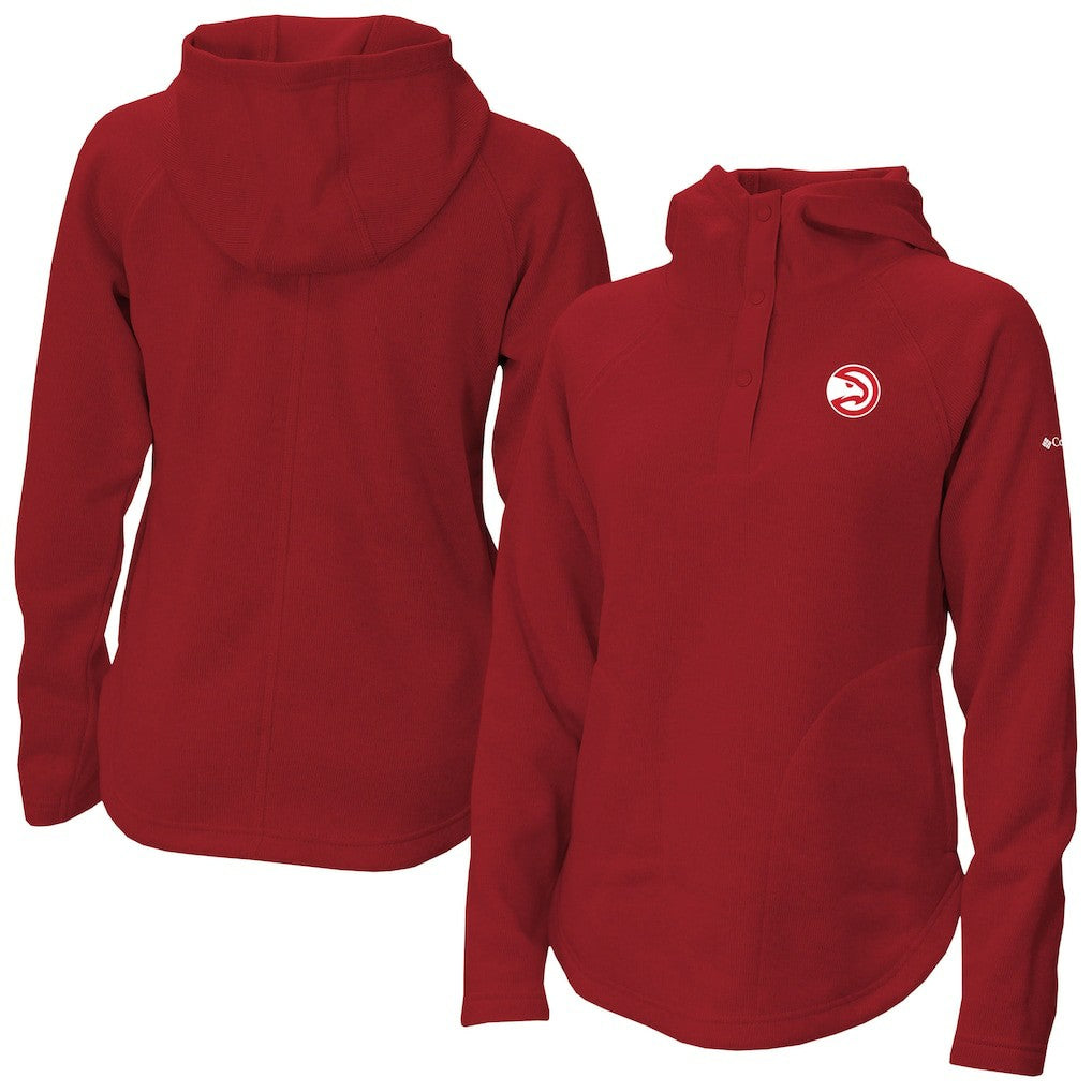 Red Atlanta Hawks Women's Sweater Weather Quarter-Snap Hoodie | NBA