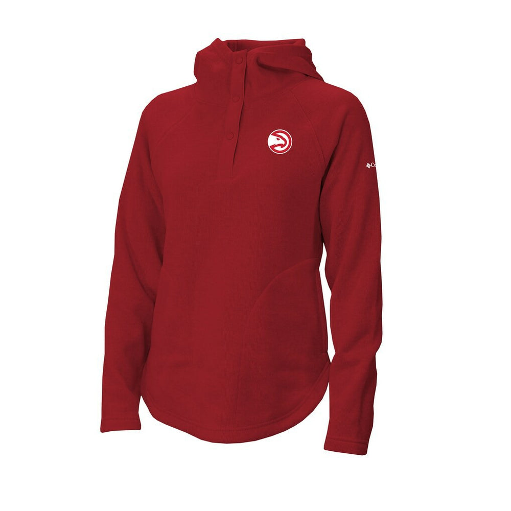 Red Atlanta Hawks Women's Sweater Weather Quarter-Snap Hoodie | NBA