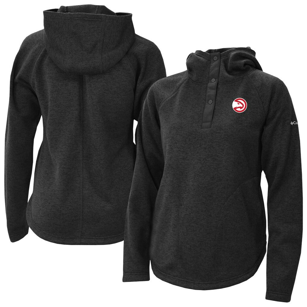 Black Atlanta Hawks Women's Sweater Weather Quarter-Snap Hoodie | NBA