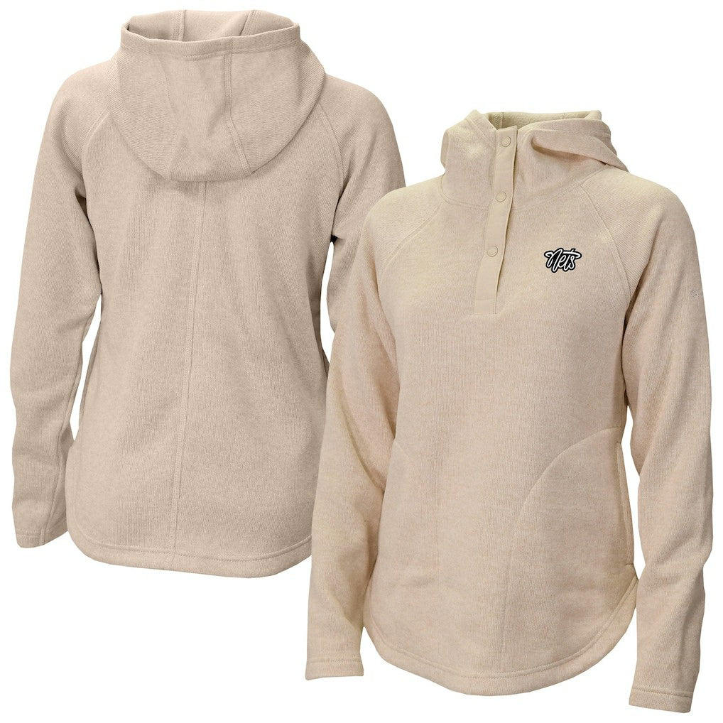 White Brooklyn Nets Women's Sweater Weather Quarter-Snap Hoodie | NBA