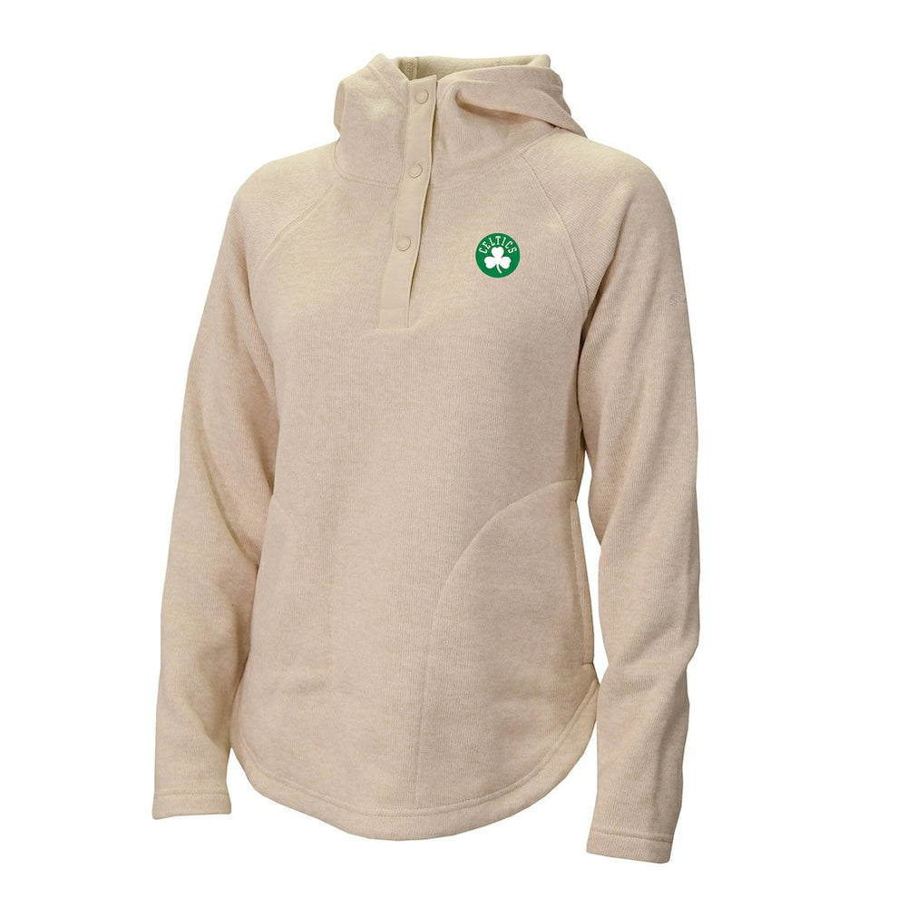 Natural Boston Celtics Women's Sweater Weather Quarter-Snap Hoodie | NBA