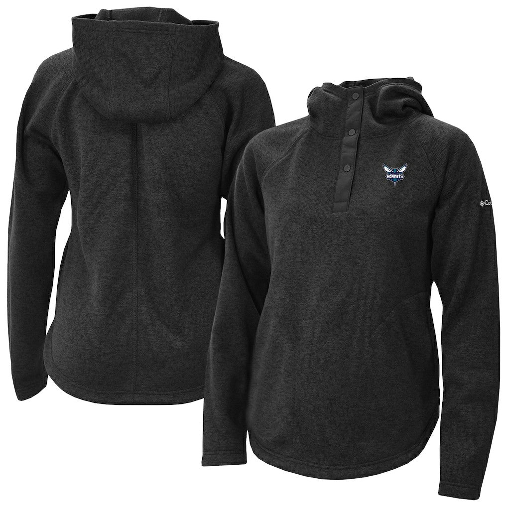 Black Charlotte Hornets Women's Sweater Weather Quarter-Snap Hoodie | NBA
