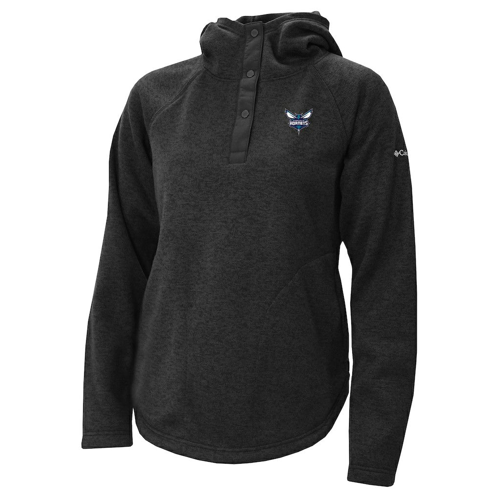 Black Charlotte Hornets Women's Sweater Weather Quarter-Snap Hoodie | NBA