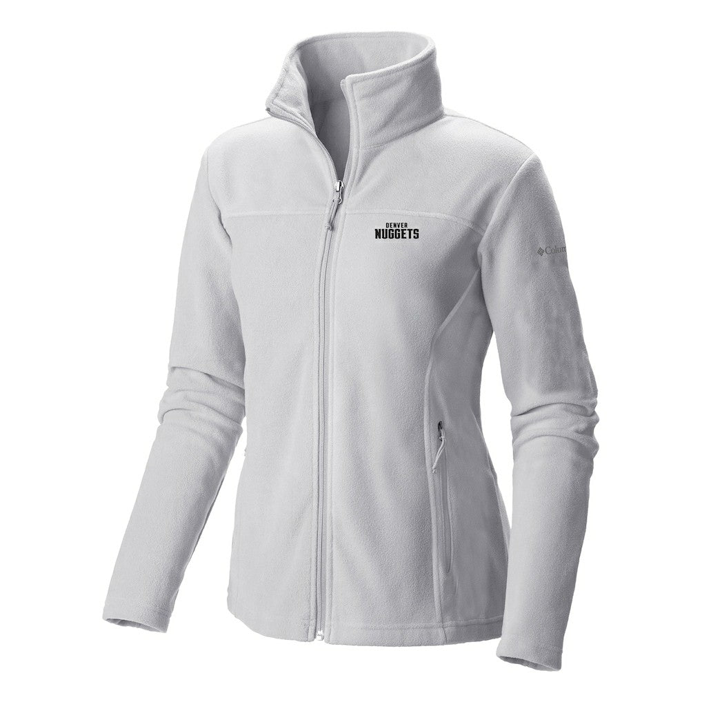 White Denver Nuggets Women's Give & Go II Fleece Full-Zip Jacket sale | NBA