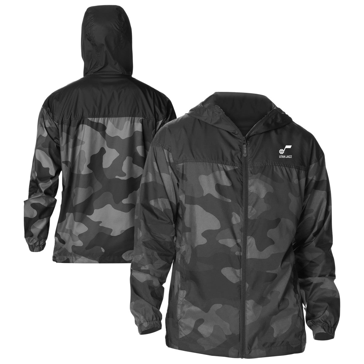 Black Utah Jazz Flash Challenger Windbreaker Jacket | NBA