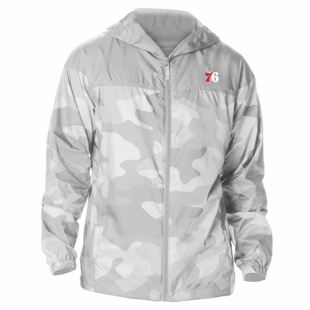Gray Philadelphia 76ers Flash Challenger Windbreaker Jacket | NBA