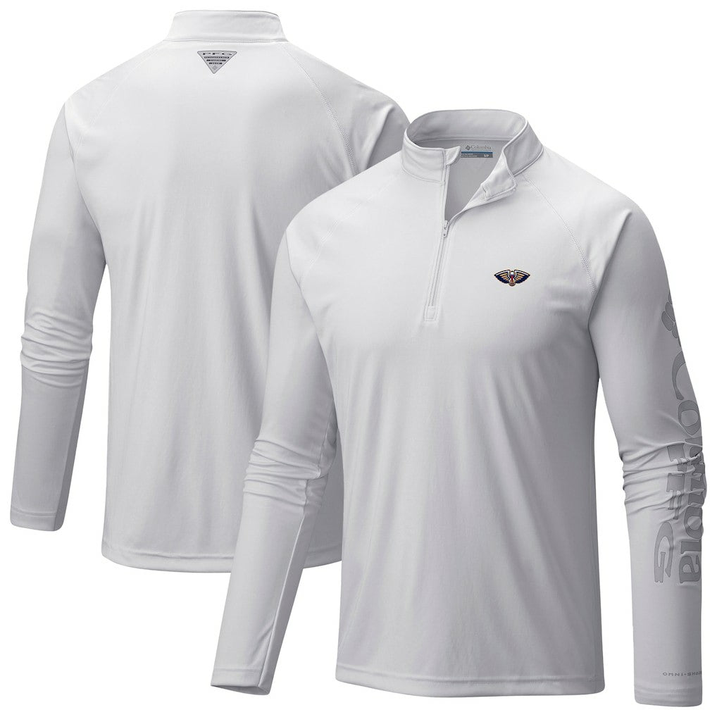 White New Orleans Pelicans PFG Terminal Tackle Quarter-Zip Top | NBA