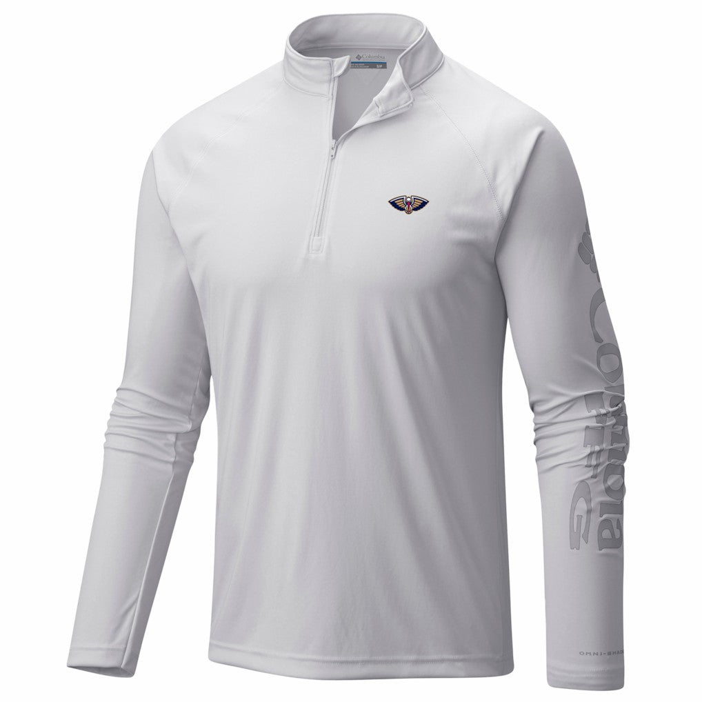 White New Orleans Pelicans PFG Terminal Tackle Quarter-Zip Top | NBA