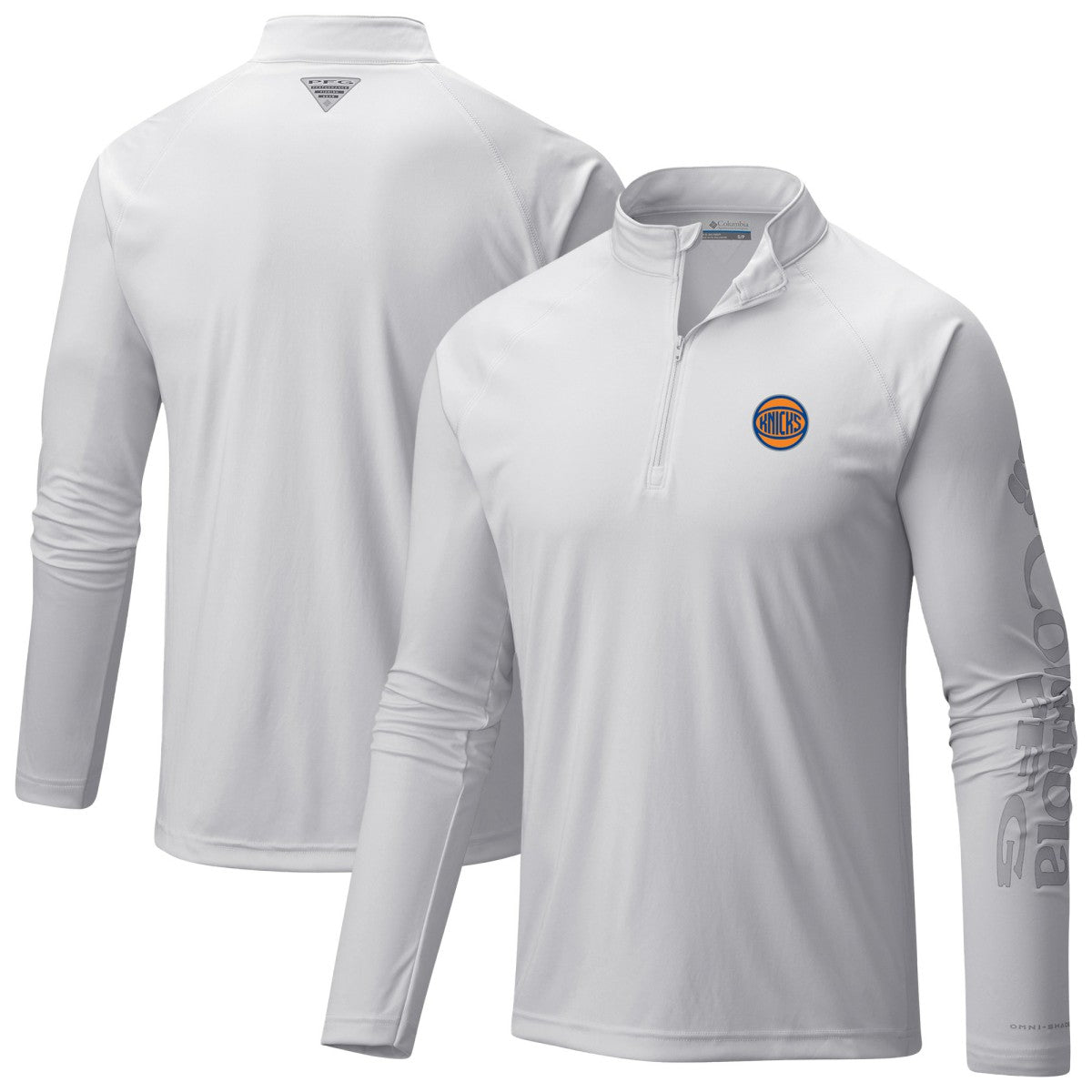 White New York Knicks PFG Terminal Tackle Quarter-Zip Top | NBA
