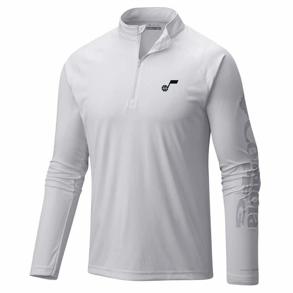 White Utah Jazz PFG Terminal Tackle Quarter-Zip Top | NBA