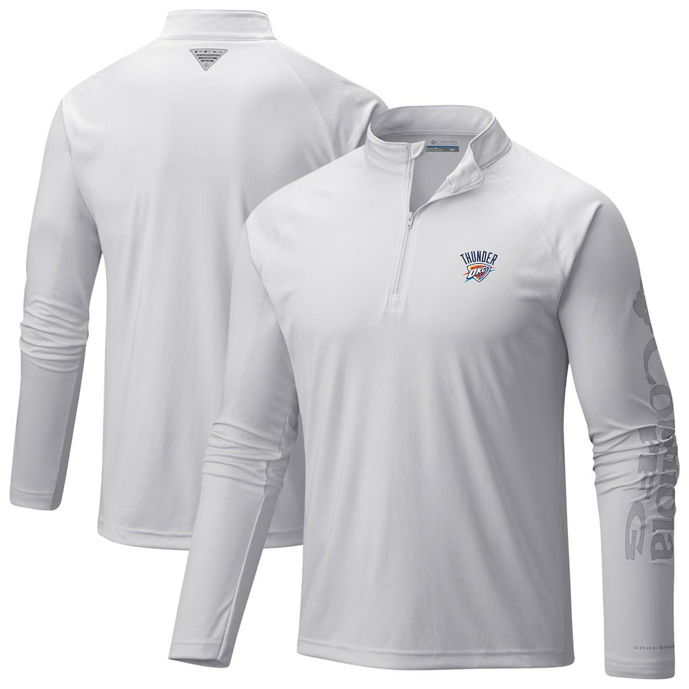 White Oklahoma City Thunder PFG Terminal Tackle Quarter-Zip Top | NBA
