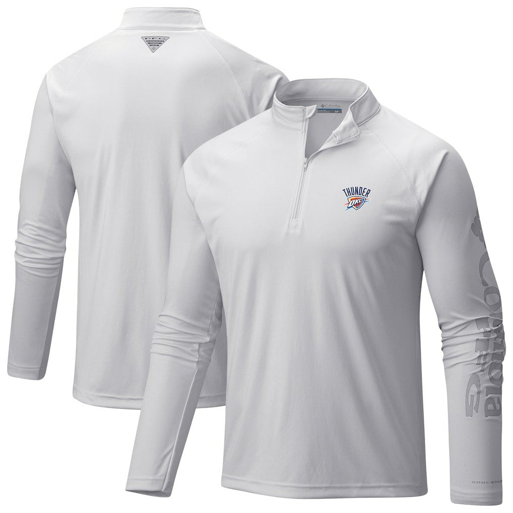 White Oklahoma City Thunder PFG Terminal Tackle Quarter-Zip Top | NBA