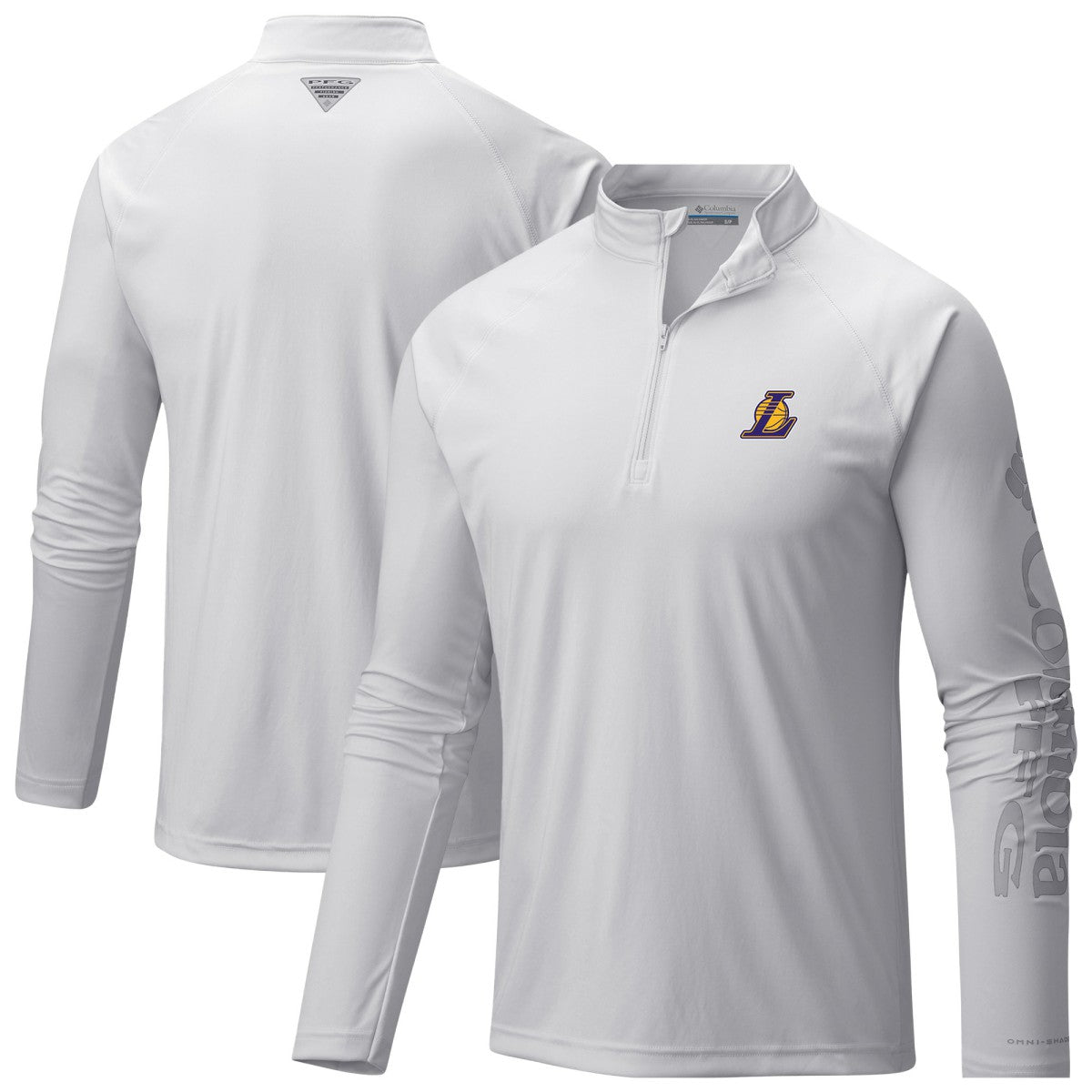 White Los Angeles Lakers PFG Terminal Tackle Quarter-Zip Top | NBA