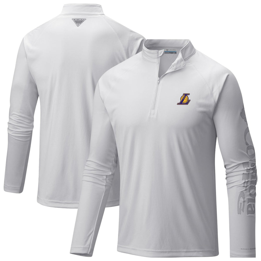 White Los Angeles Lakers PFG Terminal Tackle Quarter-Zip Top | NBA