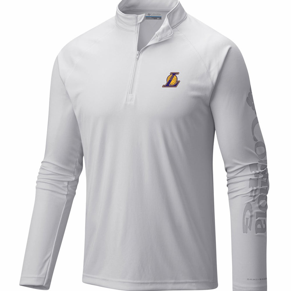 White Los Angeles Lakers PFG Terminal Tackle Quarter-Zip Top | NBA