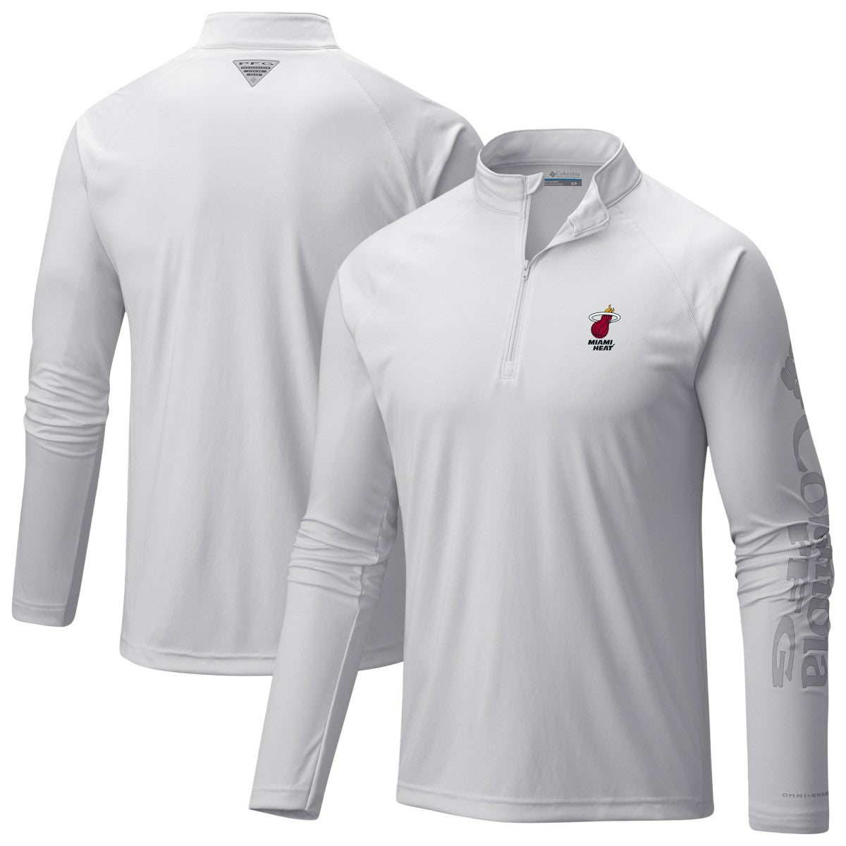 White Miami Heat PFG Terminal Tackle Quarter-Zip Top | NBA