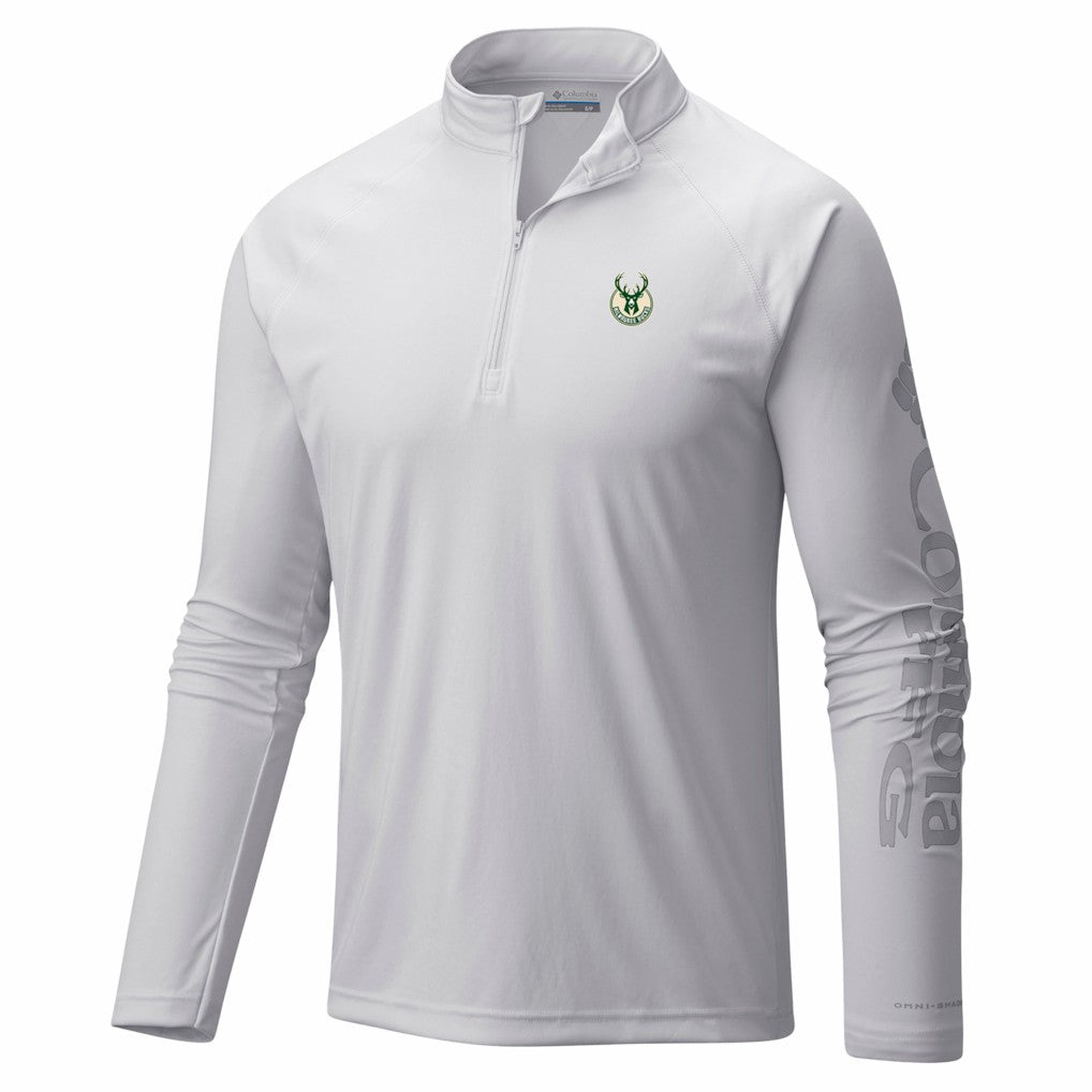 White Milwaukee Bucks PFG Terminal Tackle Quarter-Zip Top | NBA