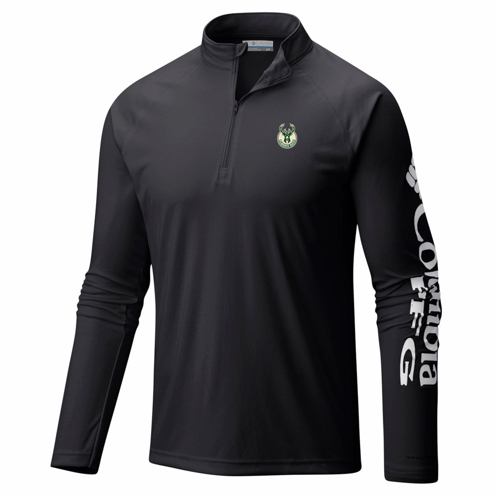 Black Milwaukee Bucks PFG Terminal Tackle Quarter-Zip Top | NBA