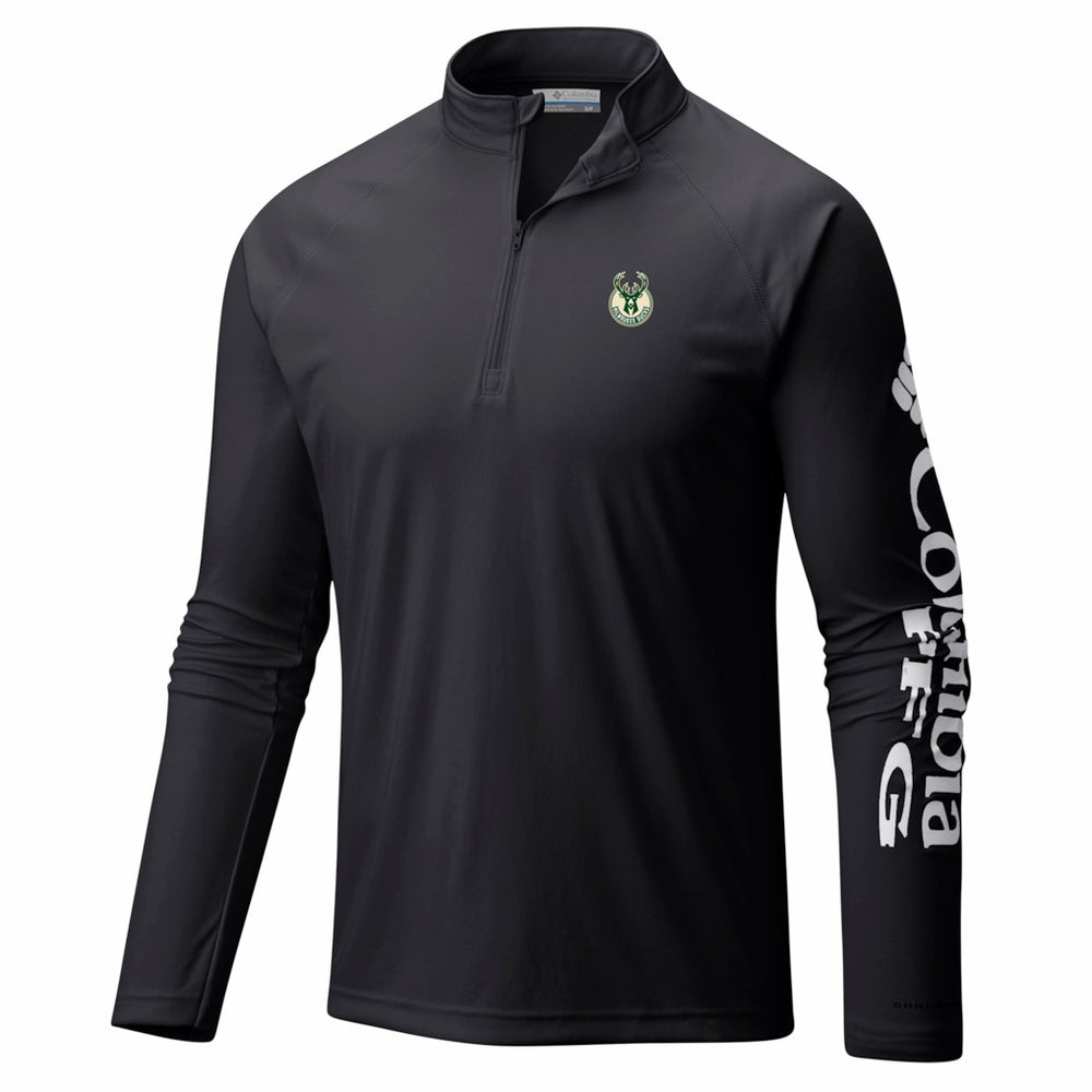 Black Milwaukee Bucks PFG Terminal Tackle Quarter-Zip Top | NBA
