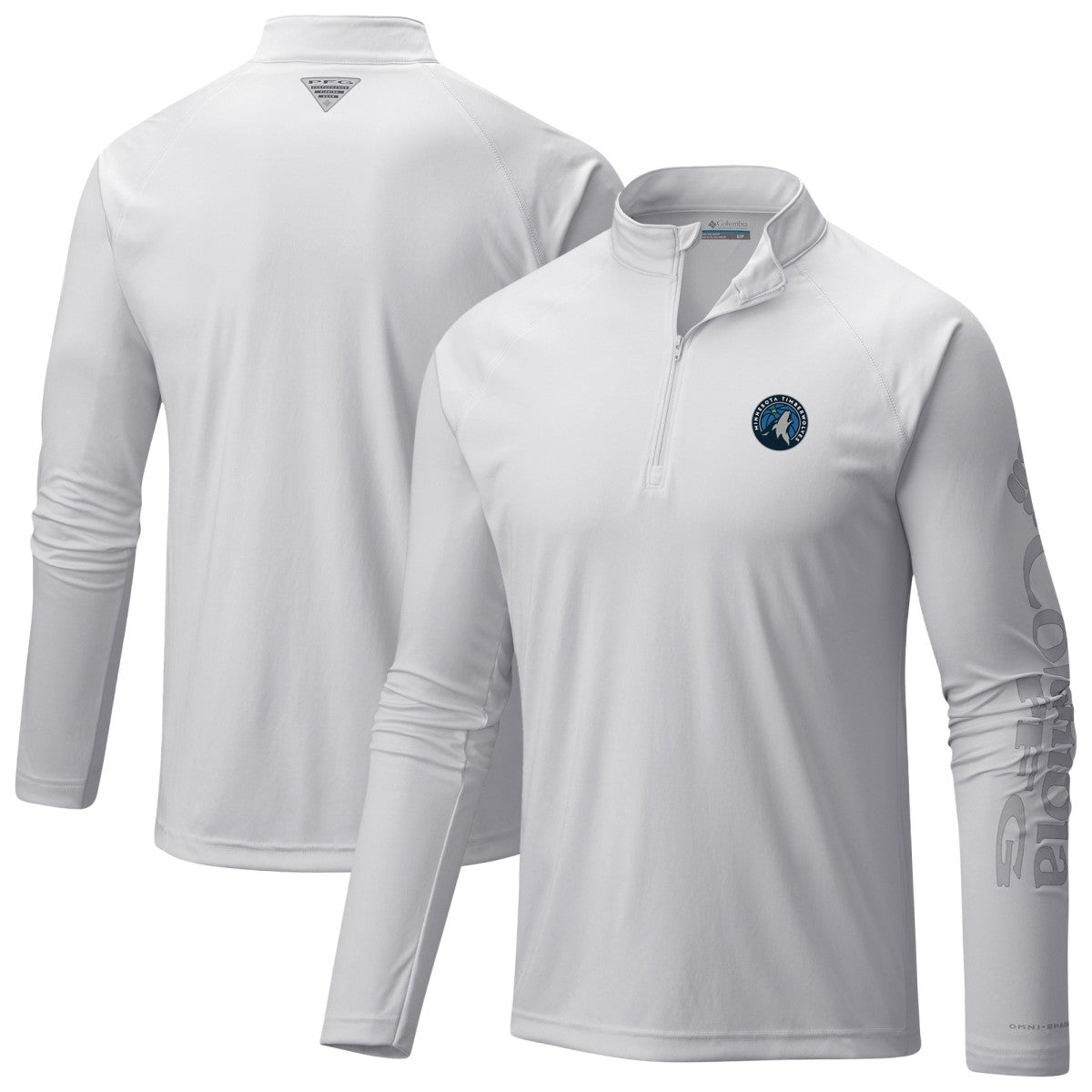 White Minnesota Timberwolves PFG Terminal Tackle Quarter-Zip Top | NBA