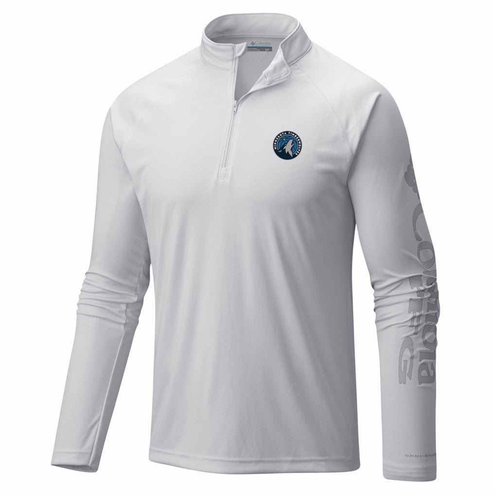 White Minnesota Timberwolves PFG Terminal Tackle Quarter-Zip Top | NBA