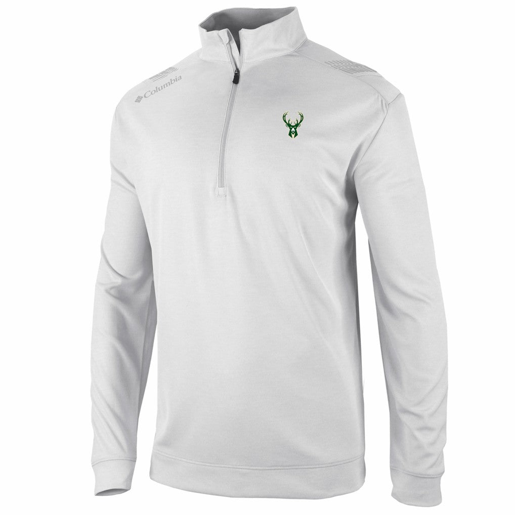 White Milwaukee Bucks Oakland Downs Omni-Wick Quarter-Zip Top | NBA