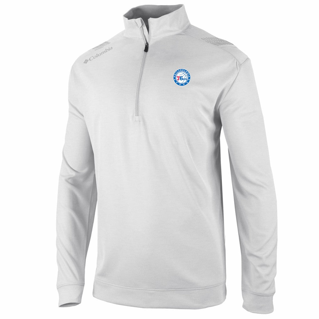 White Philadelphia 76ers Oakland Downs Omni-Wick Quarter-Zip Top | NBA
