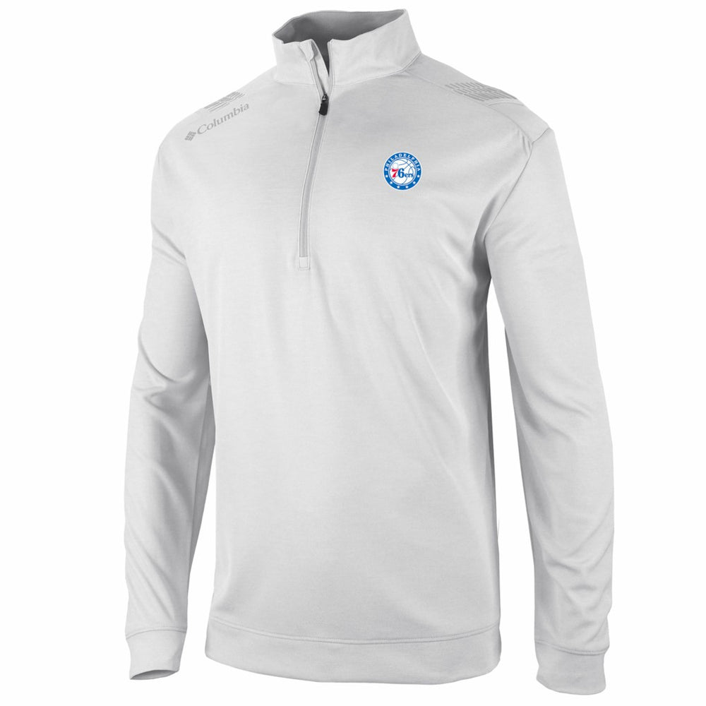 White Philadelphia 76ers Oakland Downs Omni-Wick Quarter-Zip Top | NBA