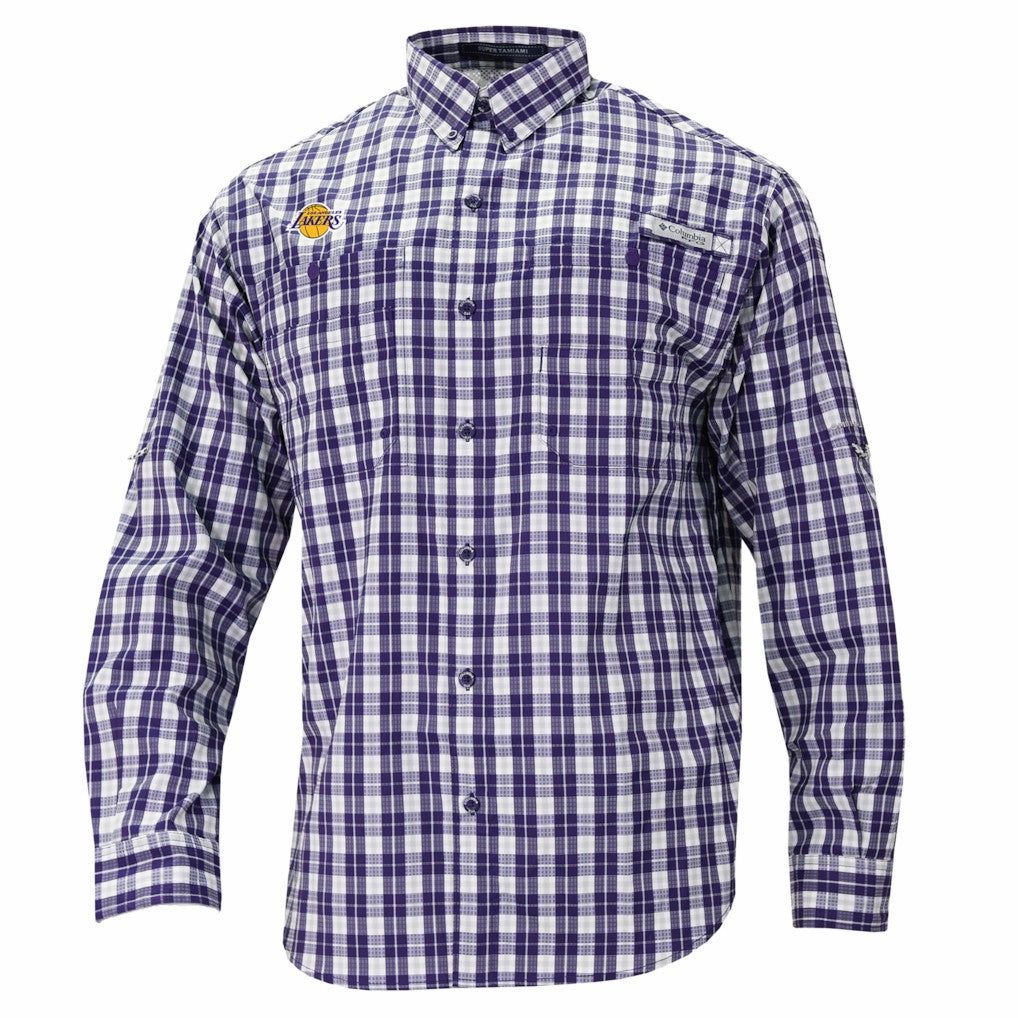 Purple Los Angeles Lakers Super Tamiami Omni-Shade Long Sleeve Button-Down Shirt | NBA