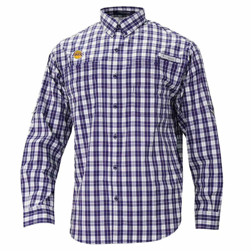 Purple Los Angeles Lakers Super Tamiami Omni-Shade Long Sleeve Button-Down Shirt | NBA