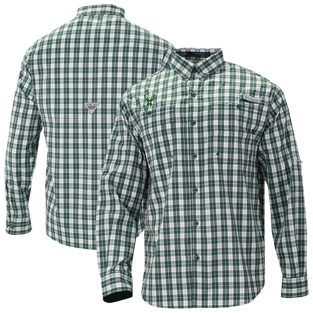 Green Milwaukee Bucks Super Tamiami Omni-Shade Long Sleeve Button-Down Shirt | NBA