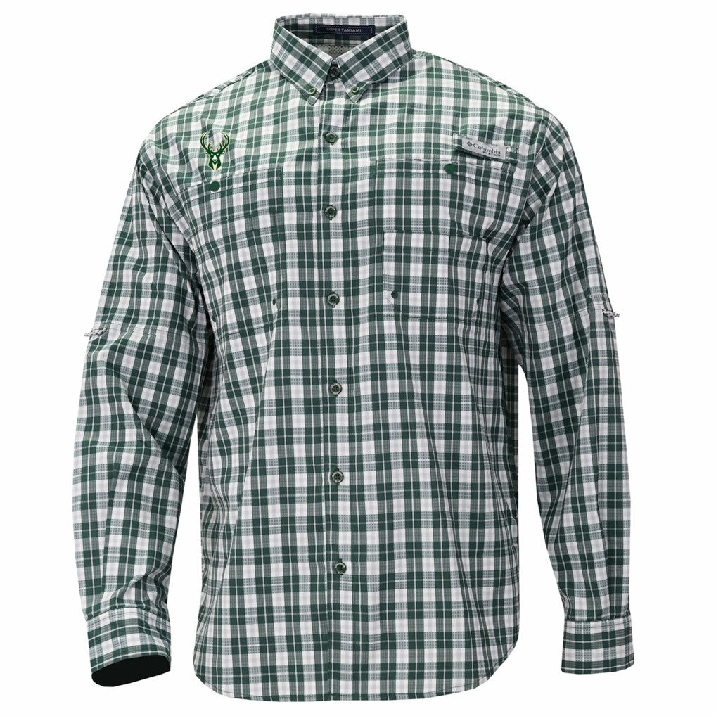 Green Milwaukee Bucks Super Tamiami Omni-Shade Long Sleeve Button-Down Shirt | NBA