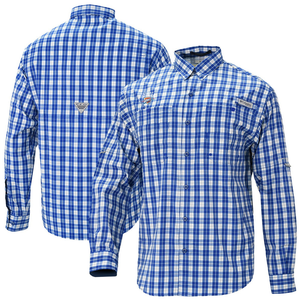 Blue Oklahoma City Thunder Super Tamiami Omni-Shade Long Sleeve Button-Down Shirt | NBA