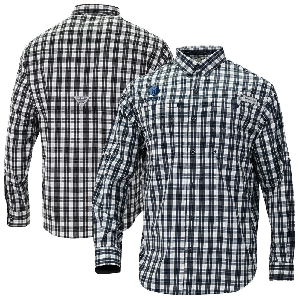 Navy Memphis Grizzlies Super Tamiami Omni-Shade Long Sleeve Button-Down Shirt | NBA