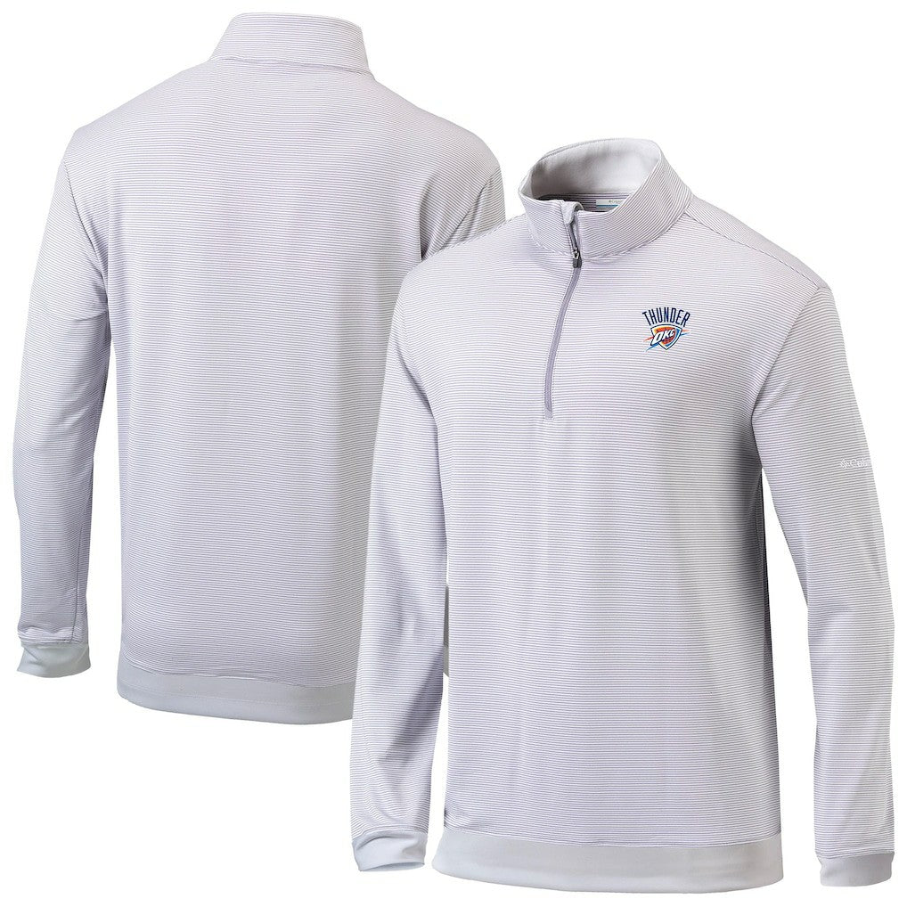 Gray/White Oklahoma City Thunder Omni-Wick Even Lie Quarter-Zip Top | NBA