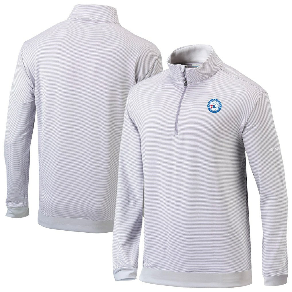 Gray/White Philadelphia 76ers Omni-Wick Even Lie Quarter-Zip Top | NBA